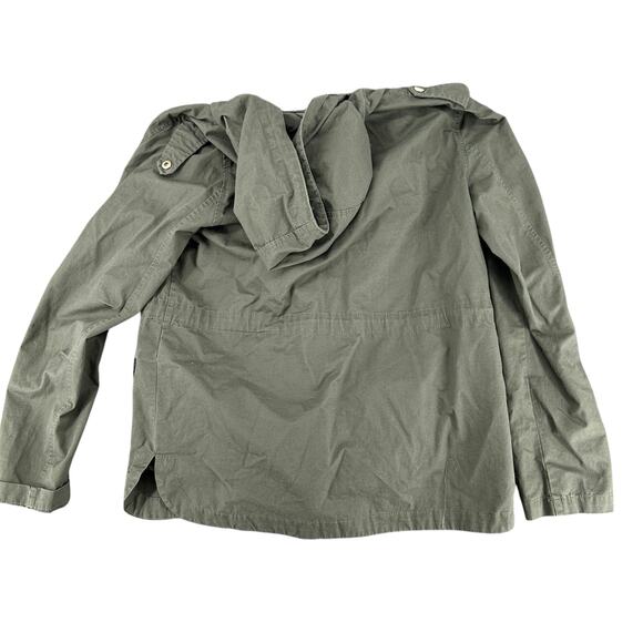 Love Tree Army Green Cargo Jacket Hooded Zipper Pockets Large Streetwear Casual - Picture 6 of 7